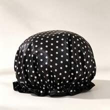 1pc Women's Double Layer Waterproof Shower Cap, Elastic Reusable, Printed Bath Cap, Daily Essential, Summer Shower Cap - Regular Model - View 7