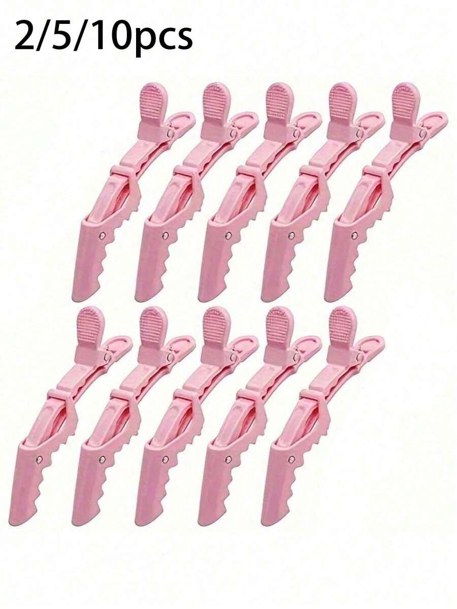 2/5/10 Buah Jepit Rambut Buaya Plastik Warna Pink Anti Selip untuk Memotong Rambut, Menata Rambut di Salon, Mewarnai Rambut, dan Memperbaiki Rambut Sehari-hari - MultiWarna - View 1