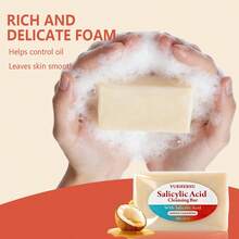 Salicylic Acid Cleansing Soap, Gentle & Pure, Cleans Pores & Controls Oil, Smooths Skin, Face & Body Wash, 100g - Salicylic Acid Soap - View 3