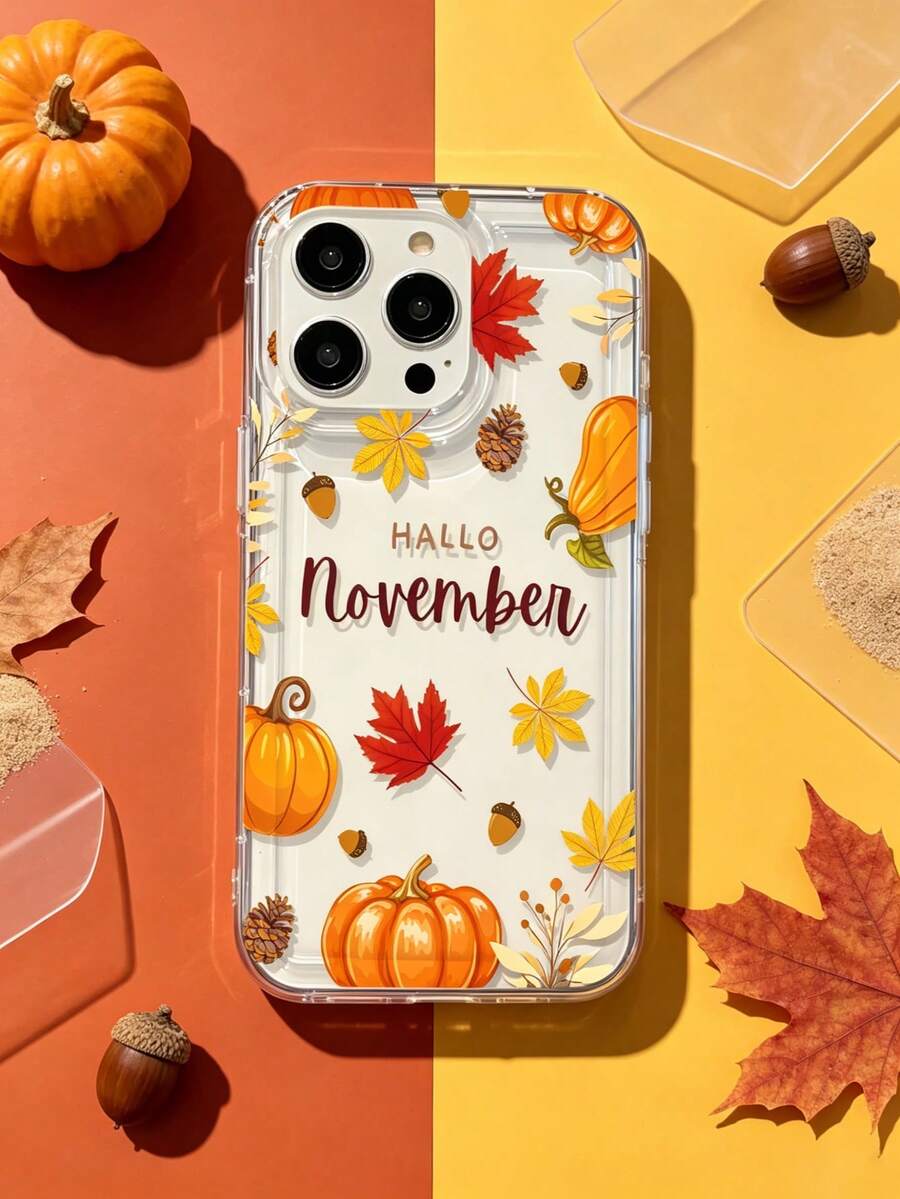 1 buah Casing Ponsel TPU Transparan Tahan Guncangan dengan Slogan Minimalis Motif & Kerucut Pinus, Kompatibel dengan iPhone 16/16Pro/16Plus/15/15ProMax/15Pro/11/12/13/14ProMax/12Mini/13Mini/11Pro/11ProMax/12Pro/12ProMax/13Pro/13ProMax/14Pro/14ProMax, Bahan Lembut dan Terasa Premium - MultiWarna - View 1