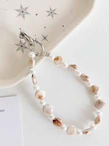 1 Buah Tali Panjang Selempang Mutiara Cangkang Cokelat Elegan, Cocok untuk Casing Ponsel, Gelang Pendek Multifungsi, Rantai Ponsel, Gaya Korea Serbaguna untuk Penggunaan Luar Ruangan, Kamera CCD Universal, Sabuk Bahu Samping Portabel, Anti-Hilang - MultiWarna - View 9