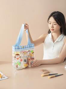 1pc Cartoon PVC Transparent Tote Bag, Waterproof Beach Bag, Large Capacity Swimming Storage Bag, Cosmetic Bag - Multicolor - View 8