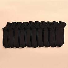 5 Pairs Unisex Ankle Socks - Breathable, Lightweight, Odor-Resistant, Moisture-Wicking, Suitable For Men And Women, Sports And Casual Wear, Machine Washable Solid Color Socks, Casual Invisible Socks - Multicolor - View 7