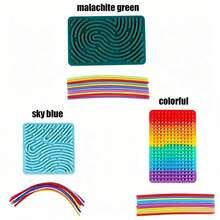 Sensory Activity Board: Adult Double-Sided Silicone | Quiet And Clean, Relieves Anxiety, ADHD And Autism Symptoms | Comes With 8 Ropes | Suitable For Teens 14+, Breathable Silicone Toy, Creative Toy, Stress Relief Tool - Multicolor - View 9