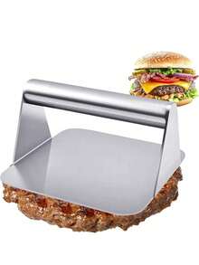 Essential Stainless Steel Meat Press Mold: Hamburger Press Tool, Suitable For Perfect Steaks, BBQ And Sandwiches - Silver - View 1