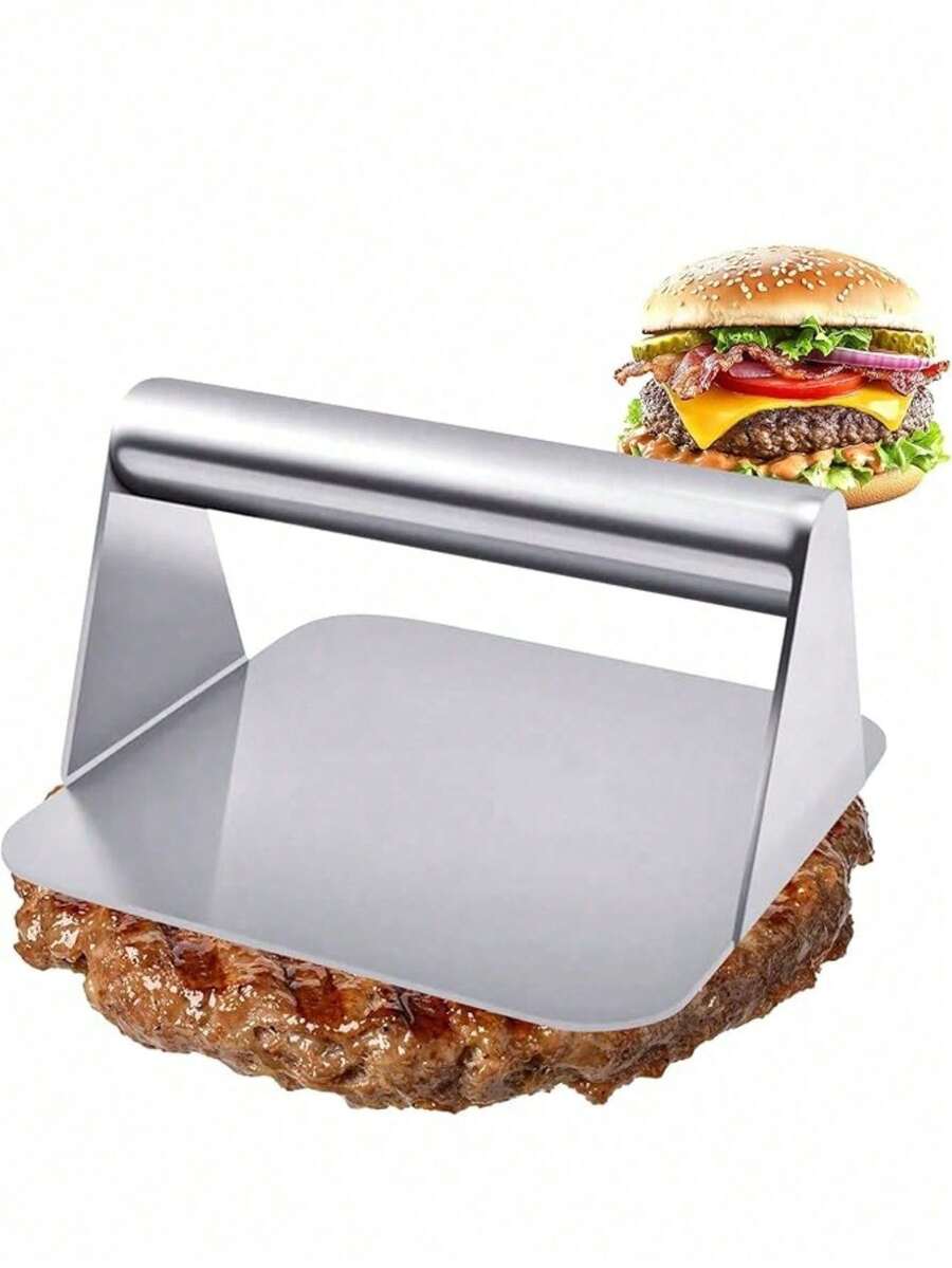 Essential Stainless Steel Meat Press Mold: Hamburger Press Tool, Suitable For Perfect Steaks, BBQ And Sandwiches - Silver - View 1