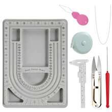 Bead Boards For Jewelry Making With 6 Pcs Beading Tools 9.4✕12.8 Inch Bead Design Board 6 Recessed Compartments, 3 U-Shaped Channels Jewelry Making Tray For Necklace Beading Designer Makings DIY - C - View 3