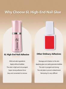 YBJK 2PCS 10ml Nail Glue And Remover Set, Super Strong Hold Press On Nail Adhesive, No UV Lamp No Damage, Lasts 30 Days - 2pcs - View 4
