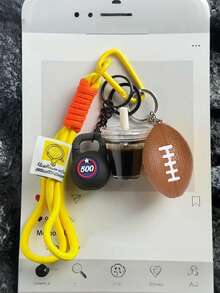 Yogodlns Fashion Sports Fitness Dumbbell Pendant Keychain Cute Key Chain Car Key Ring Handmade Woven Nylon Rope Keychain,Purse Charms - Multicolor - View 8