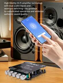 Papan Penguat Audio Bluetooth YS-TB21, Penguat Daya Subwoofer 2.1CH 50W X 2 +100W dengan Kontrol Treble dan Bass, Bluetooth 5.0 dan Input AUX, Penguat Digital Stereo untuk Speaker Rumah DIY - Hitam - View 8
