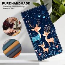 GLANDOTU Dompet Ponsel Kulit PU Motif Rusa dengan Slot Kartu, Tali Gantungan, dan Penyangga Lipat; Kompatibel dengan Berbagai Merek dan Model Ponsel - MultiWarna - View 6