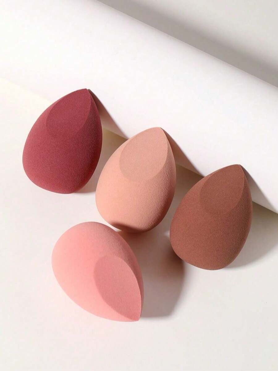 4pcs Soft Elastic Makeup Sponges, Multi-Functional Makeup Tools For Concealer, Lotion, Liquid Foundation, Loose Powder, Daily Bedroom Makeup, Travel Portable, Affordable Beauty Accessories, Practical Christmas Holiday Gift - Multicolor - View 1
