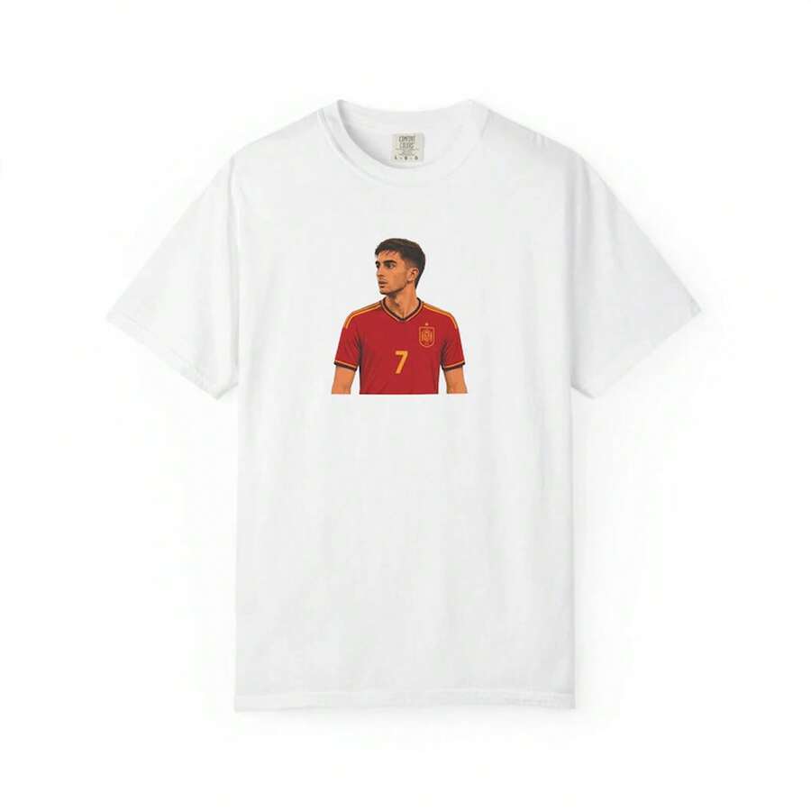 Camiseta Gráfica de Fútbol de España de Ferran Torres | Camiseta Minimalista para Fanáticos del Fútbol - Blanco - Ver 1