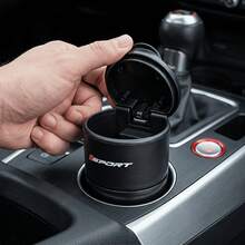 Car Ashtray, Mini Portable Car Ashtray, Flame Retardant ABS Smokeless Car Cup Holder Ashtray, With Detachable Cleaning Bucket, Suitable For Cars, Trucks, SUVs, RVs, No Battery Required - Sports - View 1