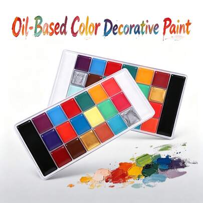 1pc 12/20/26/36 Colors Oil-Based Art Painting Pigments, Vibrant, Highly Saturated, Waterproof, Suitable For Halloween, Christmas, Carnival, Performance Art