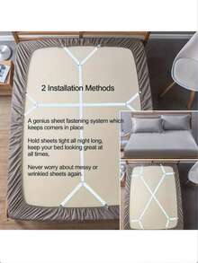 2pcs/4pcs Adjustable Cross Bed Sheet Fastener - Elastic Fitted Sheet Clips, Triangle Design, Long 2-Side 4-Clip, (Clips Can Be Reassembled And Reused) Suitable For All Mattresses Secure Fixing Clips, Machine Washable Fasteners, Supports Multiple Installation Methods - Multicolor - View 11