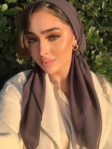 1pc Solid Color 90*90cm Square Scarf, Women's Breathable Outdoor Headwrap, Daily Wear Spring/Summer Women's Scarf Headwrap, Clothing Accessory, Birthday Gift - Multicolor - View 8