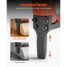 Pneumatic Staple Gun, 22 Gauge Long-Nose Upholstery Stapler For 71 Series Fine Wire Staples 3/8-Inch Crown 1/4"-5/8" Length, Max 180PCS Loading Air Staple Gun For Upholstering, Woodworking, DIY - 22GA, 71 Series, 3/8 Inch, Single Shot + Long Nose - View 3