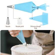 Aluminum Alloy Cake Turntable, 12-Inch Rotating Stand For Baking, Pastries And Cupcakes, 35-Piece Accessory Set, 30 Cm Diameter, Including 3 Dough Scrapers, Piping Bag And Piping Nozzle Set - View 8
