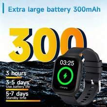 Simson Power 300mAh Neutral Style HD Full Screen Soft Silicone Strap Wireless Call Multi-Sport Mode Message Reminder Fitness Tracking Music Control Remote Camera Control Sports Smartwatch, Suitable For Men And Women - Multicolor - View 3