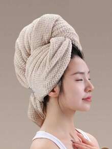 1pc Quick-Drying Absorbent Microfiber Hair Towel Headband For Women, Suitable For Long, Curly, Wet Hair, Fast Drying And Anti-Frizz, With Elastic Band, Foldable Into Bath Towel, Great Mother's Day Gift For Mom - Multicolor - View 5