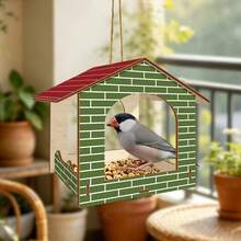 1pc/2pcs Rustic Wooden Bird Cage, Self-Assembly - Hanging Bird House, Suitable For Hummingbirds And Parrots, Wall-Mounted Bird Feeder House, Sturdy Structure, No Battery Required, Attracts Pollinating Insects (Rustic Style Garden Bird House) - A - View 11
