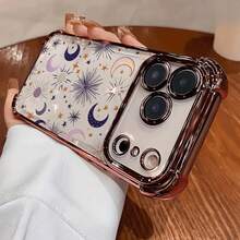 [24h Shipping from DE/FR/ES]handy hüllencoque fundas Funda Funda de cobertura total con patrón vintage de sol y luna, con protección electrochapada reforzada en las cuatro esquinas grandes. Apta para  /11/12/13/14/15/16/17/Air/Pro/Pro Max/Plus. Ofrece diseño de protección de pantalla a prueba de caídas, resistente a los arañazosShockproof, scratch-proof, no yellowing perfect gift - 1 image - Voir 9