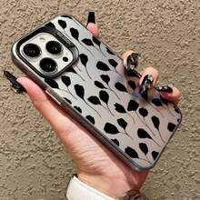 Black Rose Flower INS Laser Phone Case For IPhone 17 16 15 14 Pro Max Plus 13 12 Mini 11 Pro Max Shockproof Protective Covers - CH-黑色B花3 - 查看 4