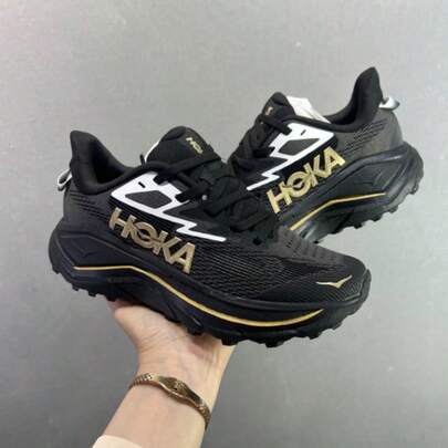 Men's HOKA ONE ONE Summer All-Terrain Running Shoes CHALLENGER 8 Lightweight Breathable Cushioned Outdoor Black/Bronze