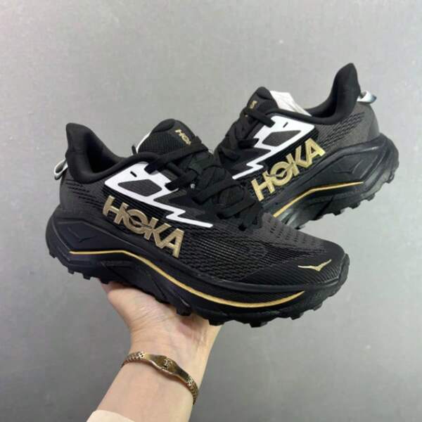 Men's HOKA ONE ONE Summer All-Terrain Running Shoes CHALLENGER 8 Lightweight Breathable Cushioned Outdoor Black/Bronze