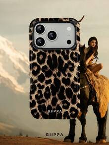 GIIPPA 1pc Black Apricot Leopard Print Design Phone 17 Pro Max Phone Case, Compatible With Phone 16 Pro Max, 15 Pro Max, 14 Pro Max, Korean Style High-End Fashionable And Interesting Phone Case, Compatible With 11/12/13/14/15/16 Pro Max Plus, Elegant Design Suitable For Men And Women, Perfect Gift For Girlfriend On Christmas, Valentine's Day, Easter, Wedding Season And Birthday! - Multicolor - View 9