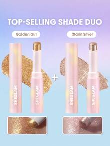 SHEGLAM [2Pcs] Crystal Jelly Topper Bundle Set - Starlit Silver+Golden Girl - View 2