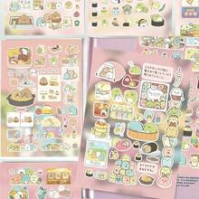 8pcs Cute Dango Party Die-Cut Stickers, Cat & Japanese Healing Style Packaging Material, Waterproof Decals - Multicolor - View 7
