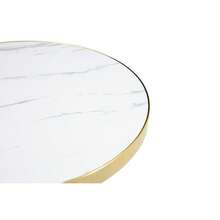 Modern Round Side Table With A Gold Stainless Steel Frame And Marble-Look Top For The Living Room, Luxury Side Table With A Sturdy Base. - 白色+金色+MDF - 查看 3