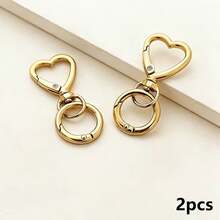 Gold Silver Black 3-Color Heart-Shaped Metal Keychains With Rotating Clasp For DIY Key Ring, Key Chain Hook, Lanyard Making, Wallet Making, Suitable For Men And Women Key Organizer - Multicolor - View 17