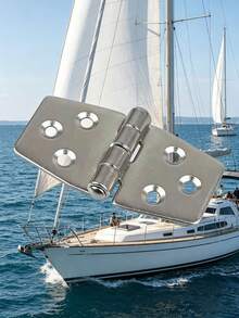 4pcs 76x38mm Marine Grade Stainless Steel Hinges, Fit For Ships, 3"X1.5" Windows, 6-Hole Hardware Hinges - Silver - View 7