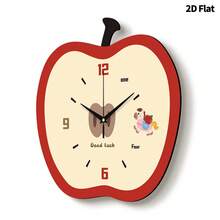 1 pieza Reloj de pared decorativo minimalista creativo con forma de manzana roja, movimiento de cuarzo ultra silencioso, sin sonido de tic-tac, adecuado para decorar sala de estar, dormitorio, oficina, cocina y cafetería, regalo decorativo perfecto para amigos y familia, se puede usar para decoración de habitación, decoración de dormitorio, decoración de dormitorio universitario, decoración de regreso a la escuela, sorpresa escolar, temporada de apertura escolar, decoración de boda, regalo de cumpleaños para amigos, decoración del hogar y útiles escolares. - Reloj de pared decorativo - Ver 6