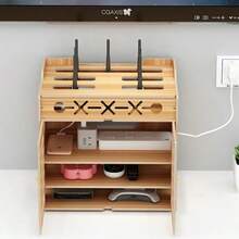 Organizer Box Multifunctional Router Storage Box Wooden Box Rack Does Not Block Signal Router Light Placement Rack Management Box - View 6