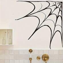 Classic Halloween Spider Web Wall Decal - Removable PVC Sticker, Static Adhesion, Suitable For Living Room, Bedroom, Entryway Decoration, Halloween Home Decor - one-size - View 3