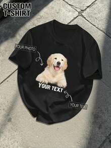 Men's T-Shirt, Personalized Customization, Summer And Autumn Styles, Work Clothes,Valentine's Day/Birthday/Anniversary Gifts - Black - View 1