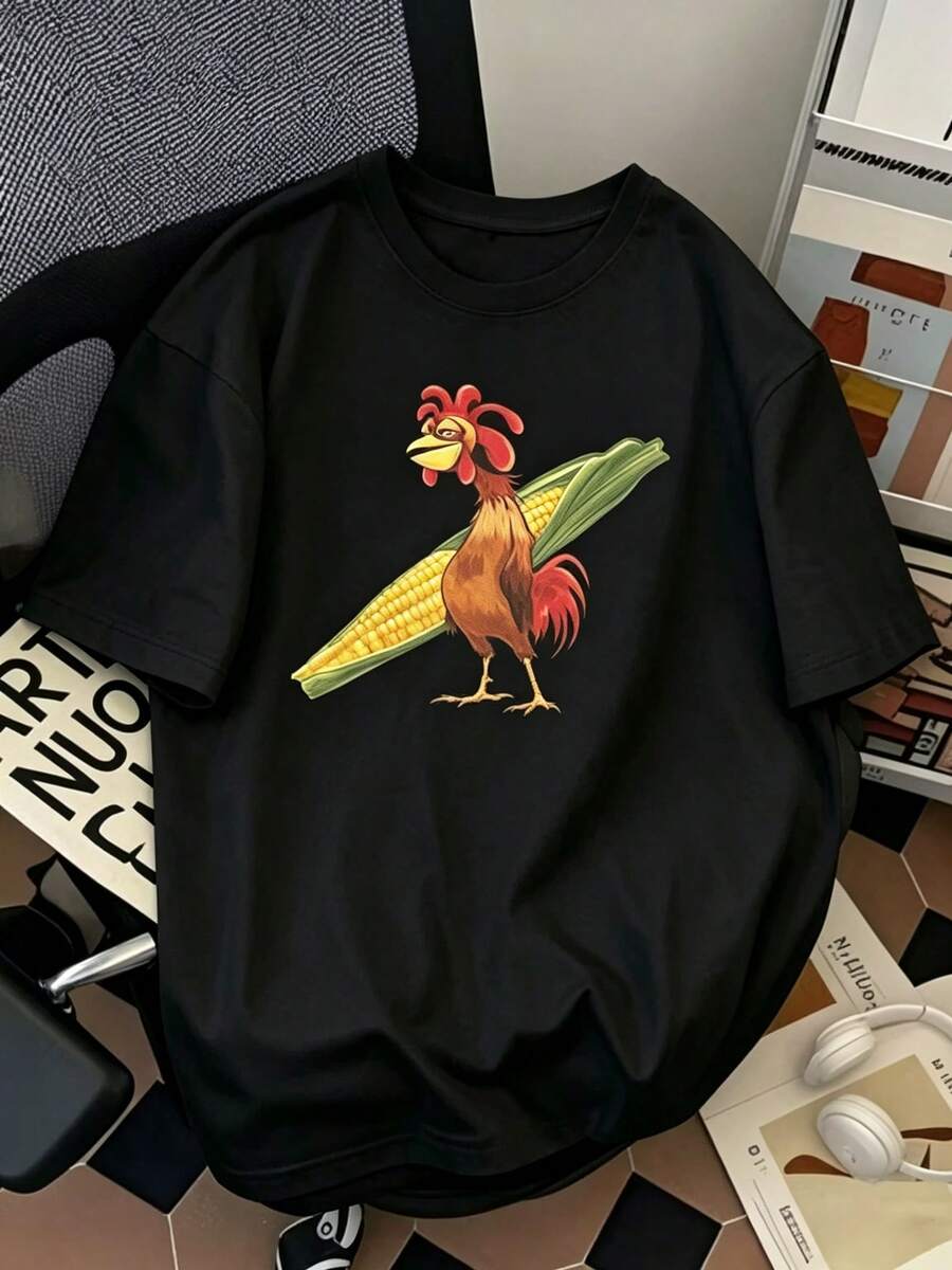 Camiseta Chicken Joe, Camiseta Unisex de Playa y Surf con Estampado en la Espalda, Algodón Casual Clásico, Regalo para Ella, Regalo para Él, Regalo para Amigo, Ropa Masculina - estilo1 - Ver 1
