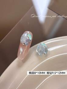 5 buah Hiasan Kuku Rhinestone Telur Merpati Bunga Es, Warna Permen Musim Panas, Bola Rhinestone Es Hancur Oval Tanpa Dasar - MultiWarna - View 8
