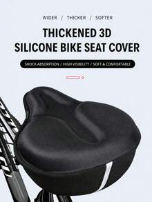 Thickened Silicone Bicycle Seat Cover, 3D Breathable Shock-Absorbing, Extra Wide Comfortable, Non-Slip Cycling Seat Cushion - Multicolor - View 3