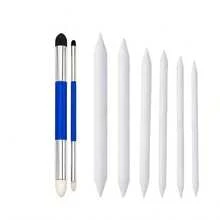 Set 8 Alat Sketsa dan Pencampur Warna, Kuas Spons dan Alat Pencampur Warna Kertas, Cocok untuk Pelajar dan Seniman yang Menggambar dengan Arang. - Blender gambar 8 bagian - View 11