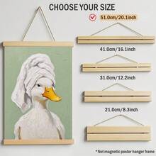 1pc Funny White Duck Wearing Head Towel Wall Art Canvas Poster Prints Oil Painting Artwork Picture Giclee Print Cute Animal Bathroom Restroom Bedroom Green Background Home Decoration Decors Unframed/Framed/Wooden Hanging - Pattern - View 19