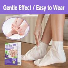 Foot Mask 3pcs Lavender And Aloe Vera Exfoliating Foot Mask, Dead Skin Removal, Moisturizing And Nourishing For Rough And Dry Feet With Lactic Acid, Urea And Malic Acid - 3-pack - View 1