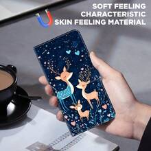 GLANDOTU Dompet Ponsel Kulit PU Motif Rusa dengan Slot Kartu, Tali Gantungan, dan Penyangga Lipat; Kompatibel dengan Berbagai Merek dan Model Ponsel - MultiWarna - View 4