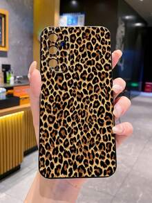 1pc Vintage Leopard Print Camera Protection Phone Case UV Printed Compatible With Samsung/Galaxy/ Android Models - Black - View 2