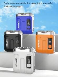 Mini Pocket Electric Shaver, Portable Dual-Head Razor With LED Display, USB Rechargeable, Multi-Color Compact Grooming Tool, Smooth & Painless Trimming For Men & Women, Perfect Travel-Friendly Essential For Home & On-The-Go.(300mAh) - Multiple Styles - View 2