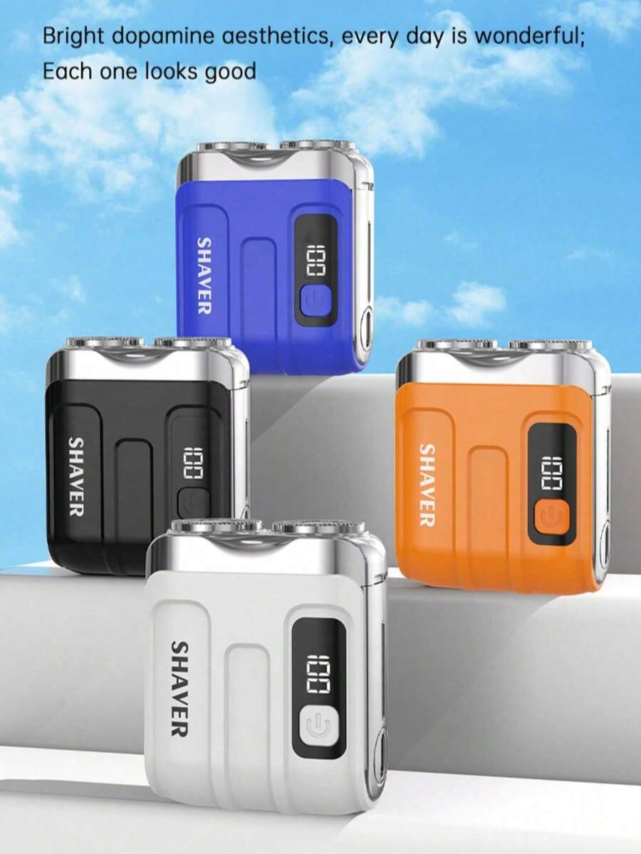 Mini Pocket Electric Shaver, Portable Dual-Head Razor With LED Display, USB Rechargeable, Multi-Color Compact Grooming Tool, Smooth & Painless Trimming For Men & Women, Perfect Travel-Friendly Essential For Home & On-The-Go.(300mAh)